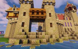 Minecraft building Aidan's unfinished castle